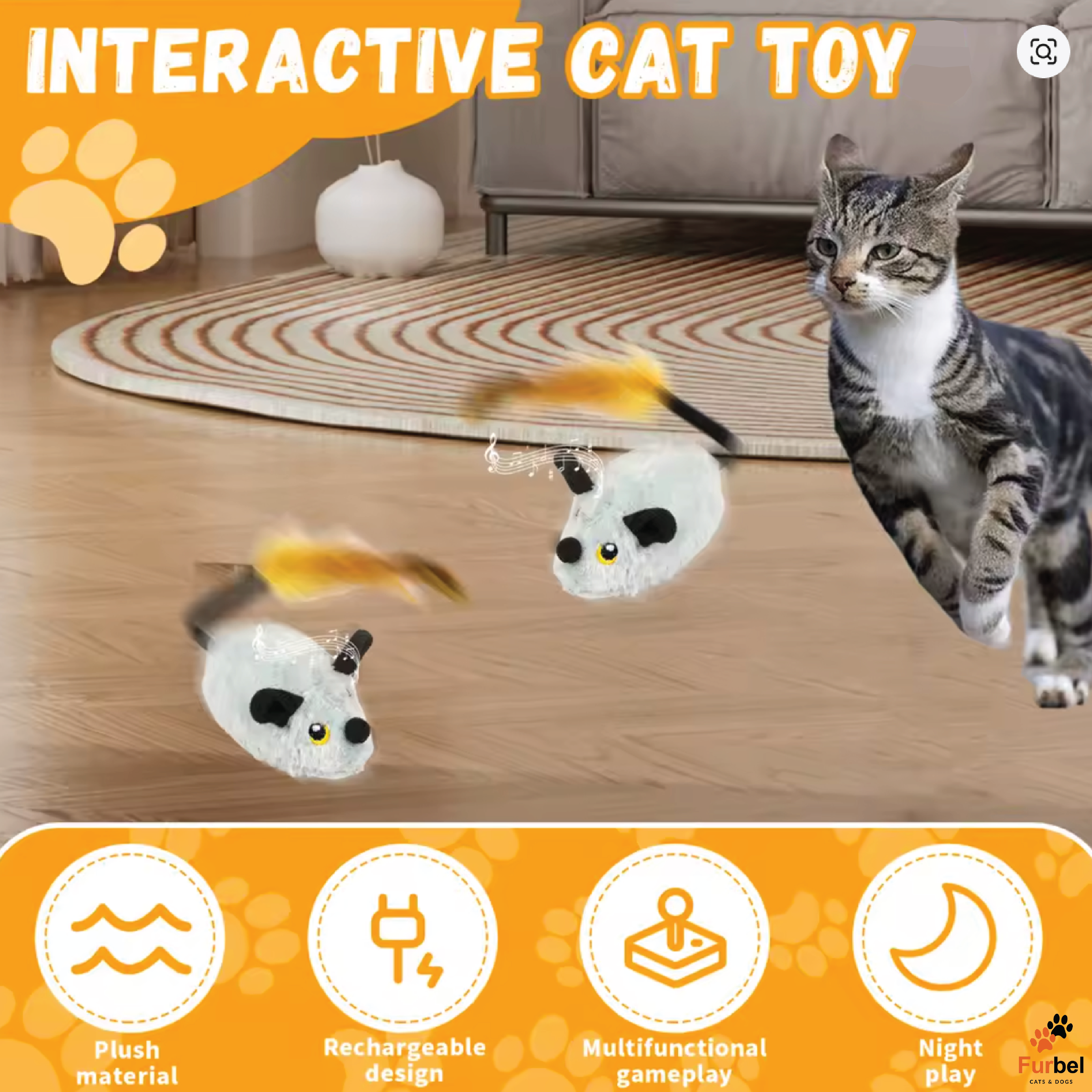 Interactive LED Mouse Cat Toy