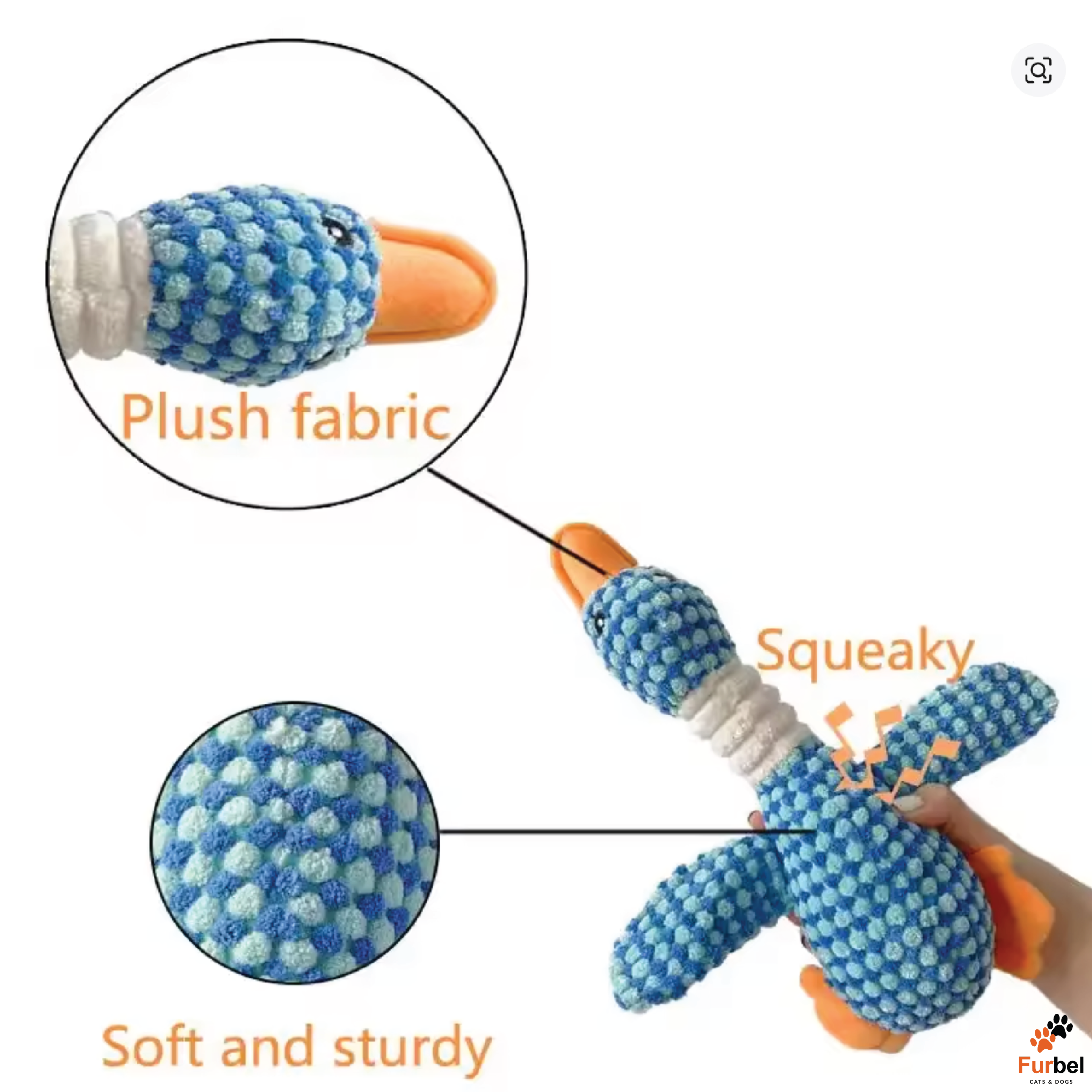 Plush Squeaky Duck Dog Toy