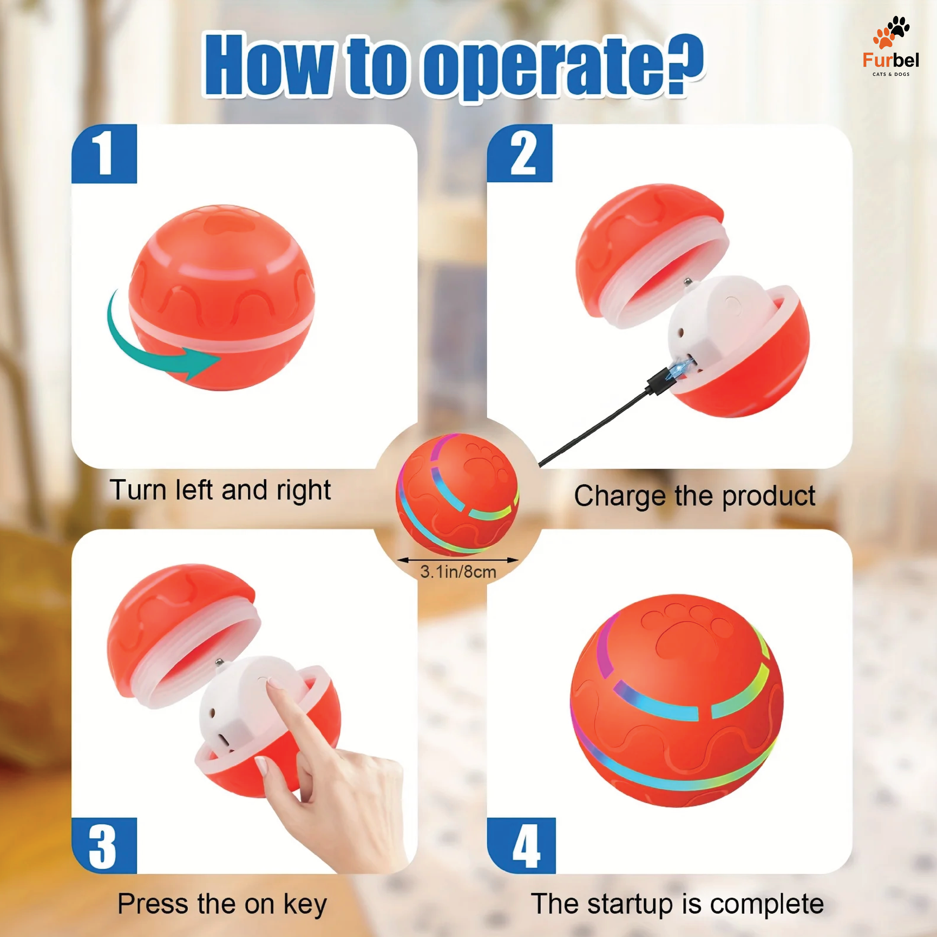 Interactive LED Ball For Dogs And Cats