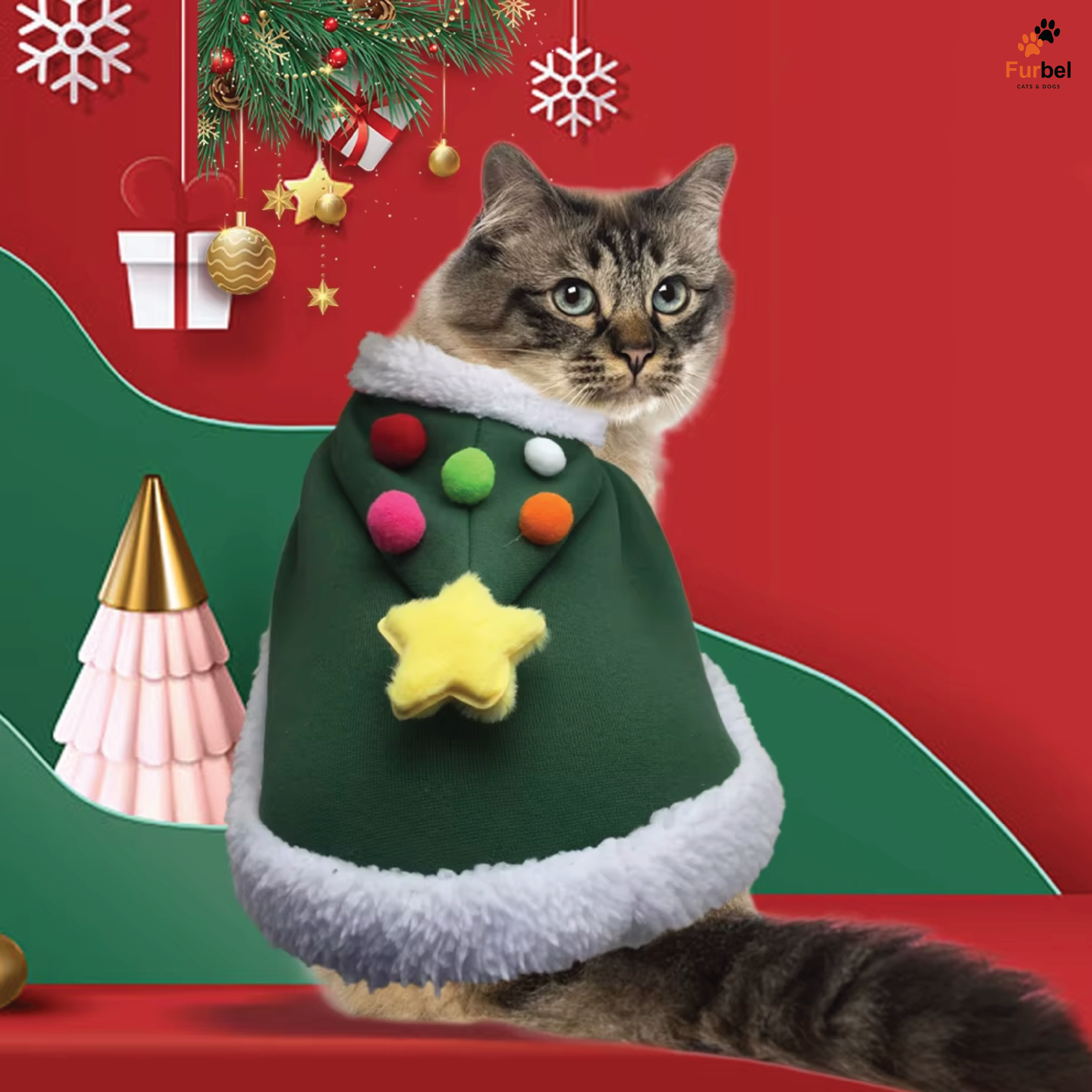 Pet Santa Costume For Small Cats & Dogs
