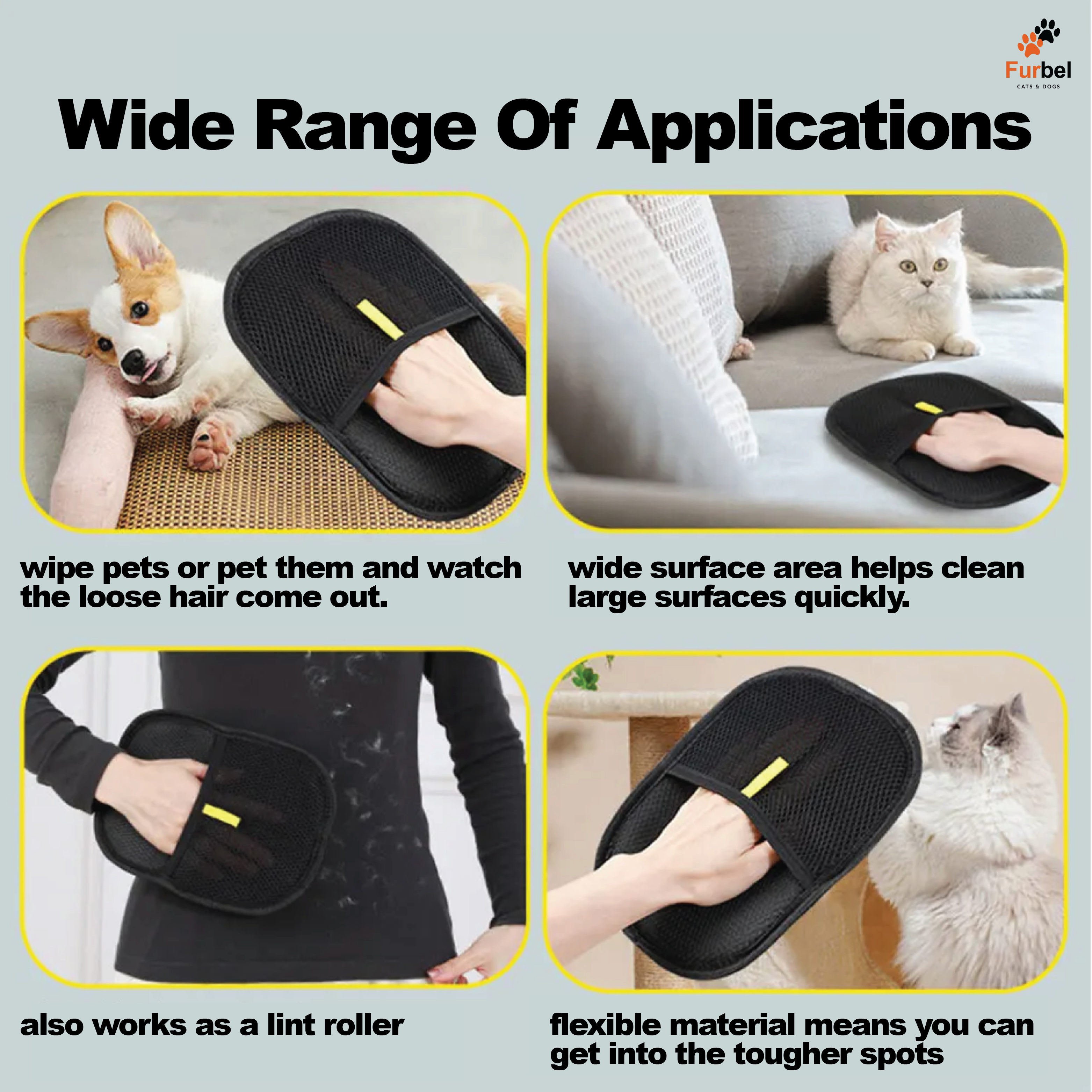 Pet Grooming Gloves For Dogs And Cats