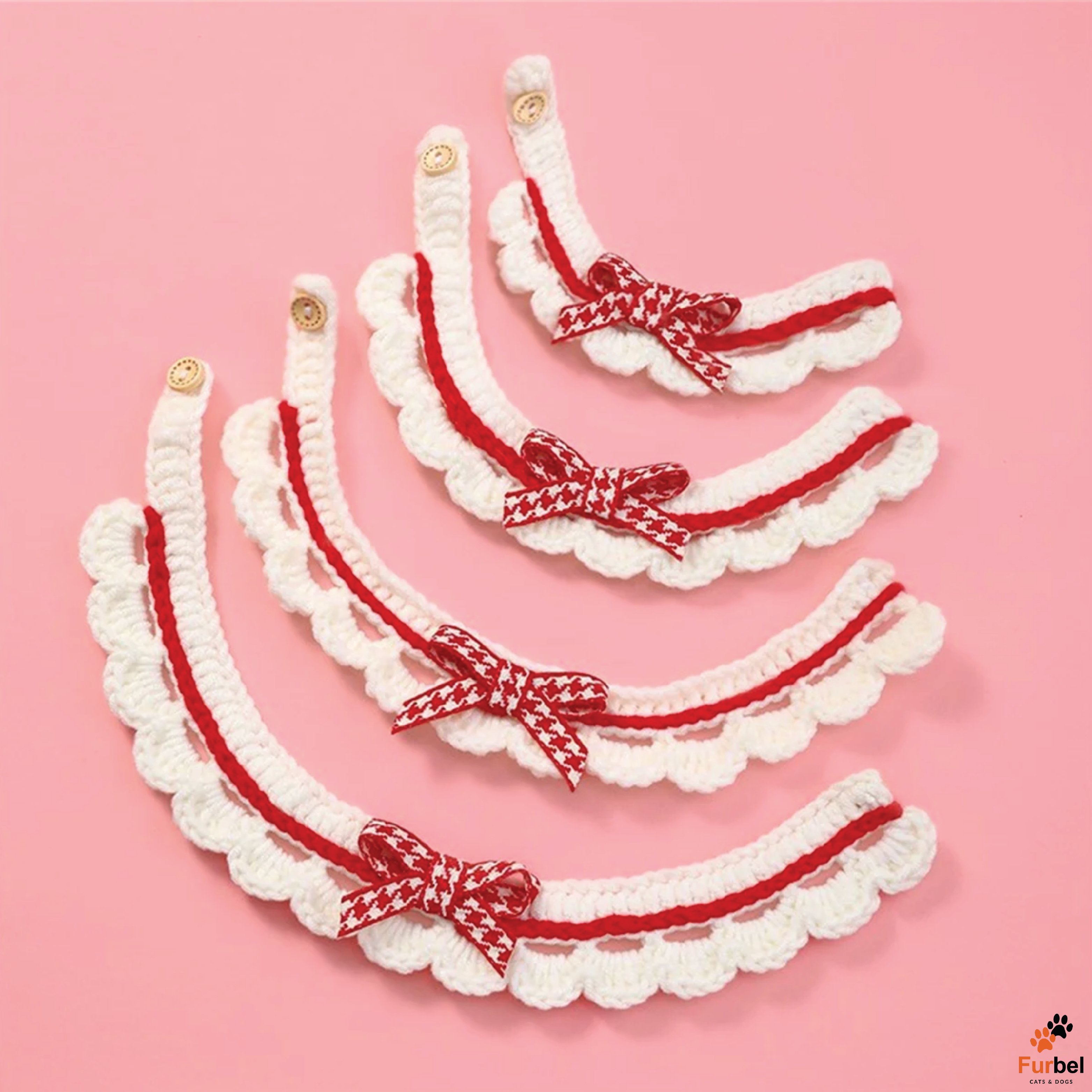 Cute Hand-Knitted Bow Collar for Cats