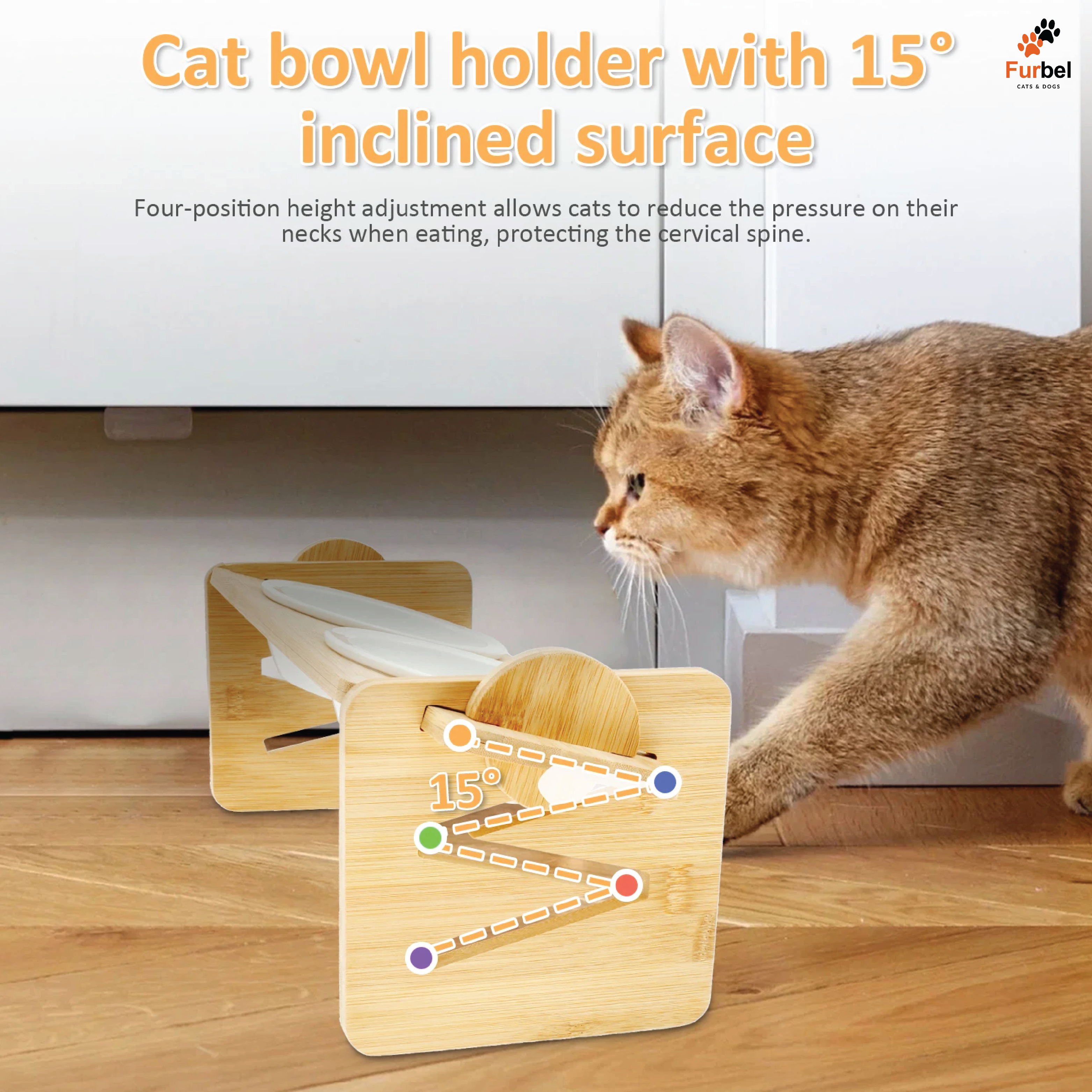 Adjustable Elevated Bowls For Cats And Dogs