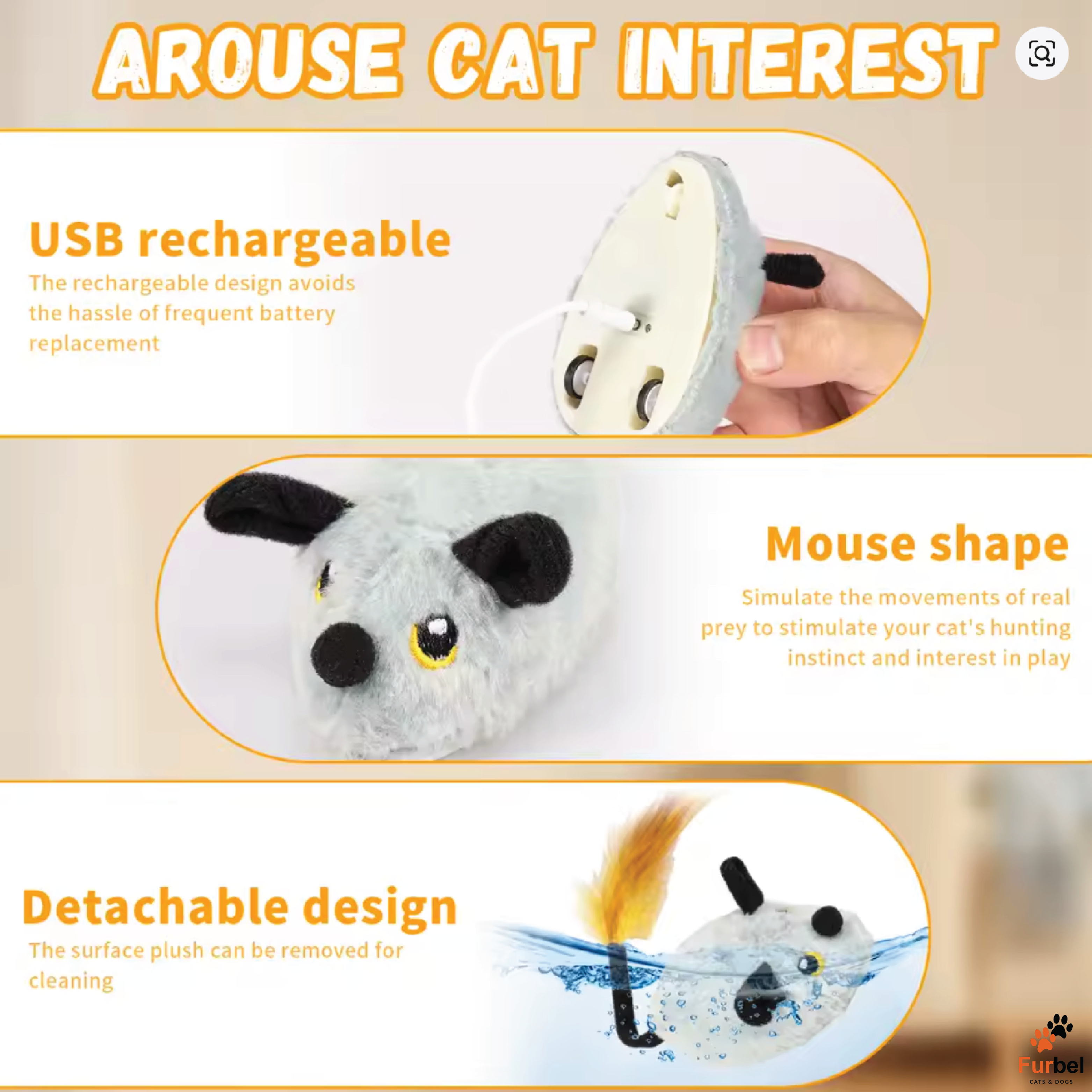 Interactive LED Mouse Cat Toy