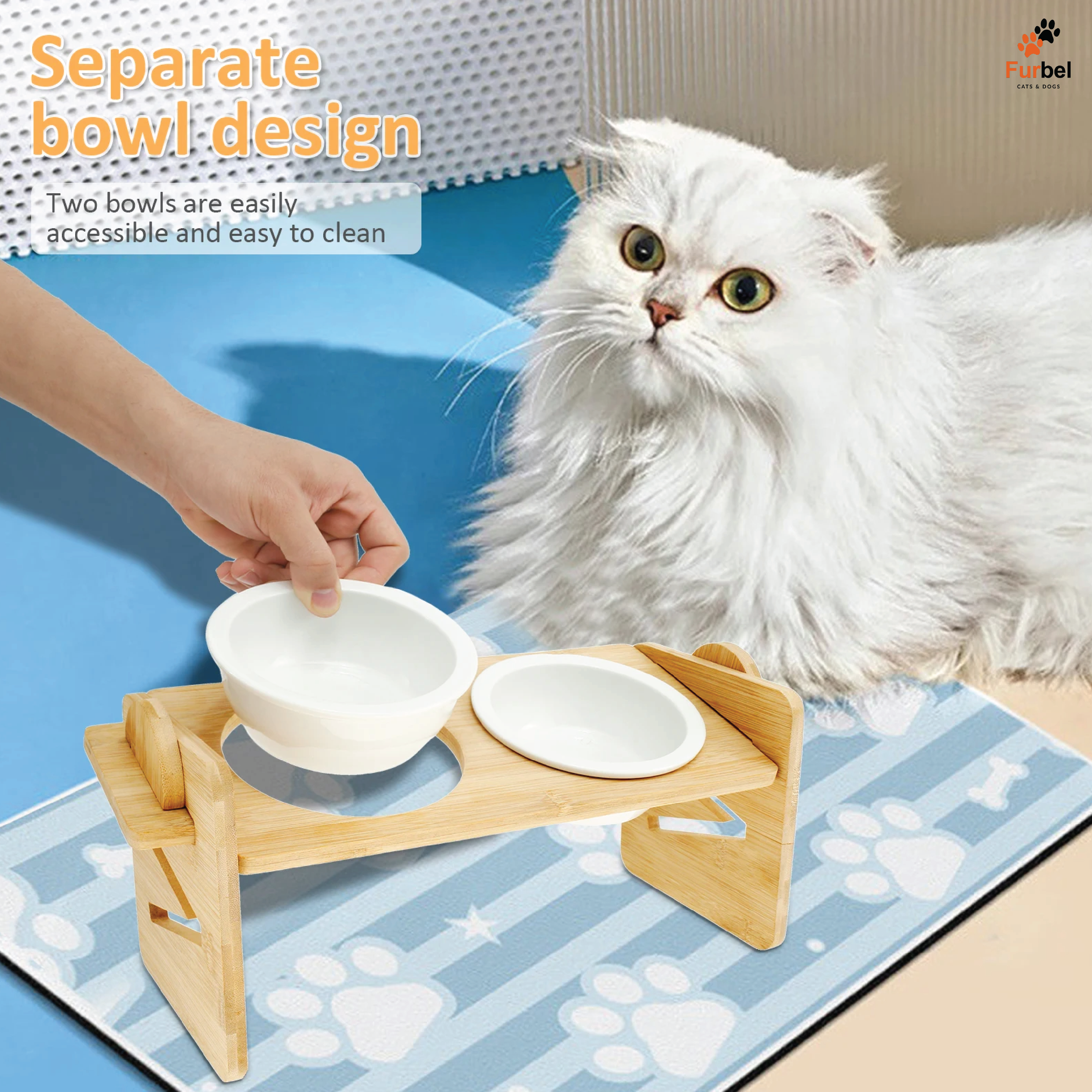 Adjustable Elevated Bowls For Cats And Dogs