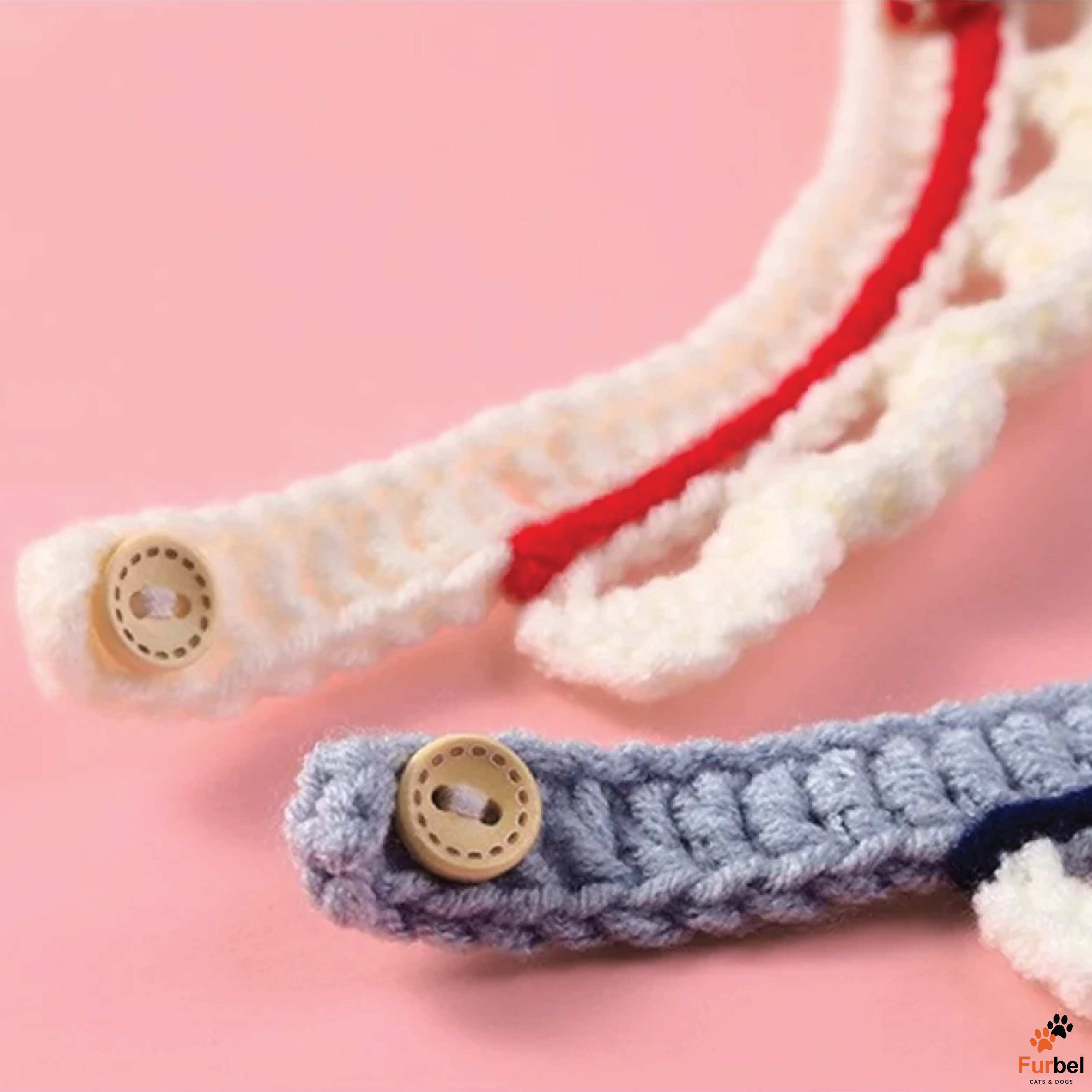 Cute Hand-Knitted Bow Collar for Cats