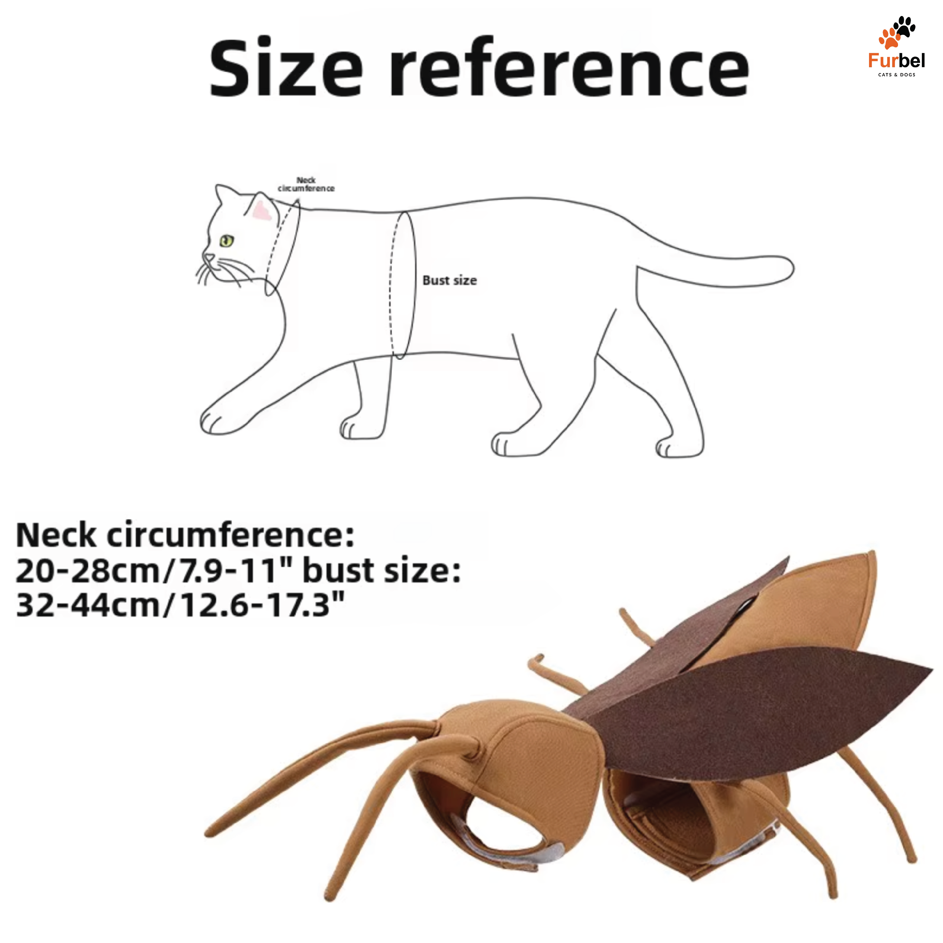 Cockroach Halloween Costume For Cats and Small Dogs