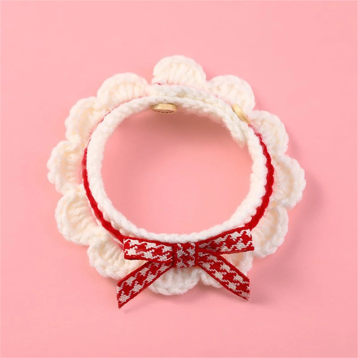Cute Hand-Knitted Bow Collar for Cats