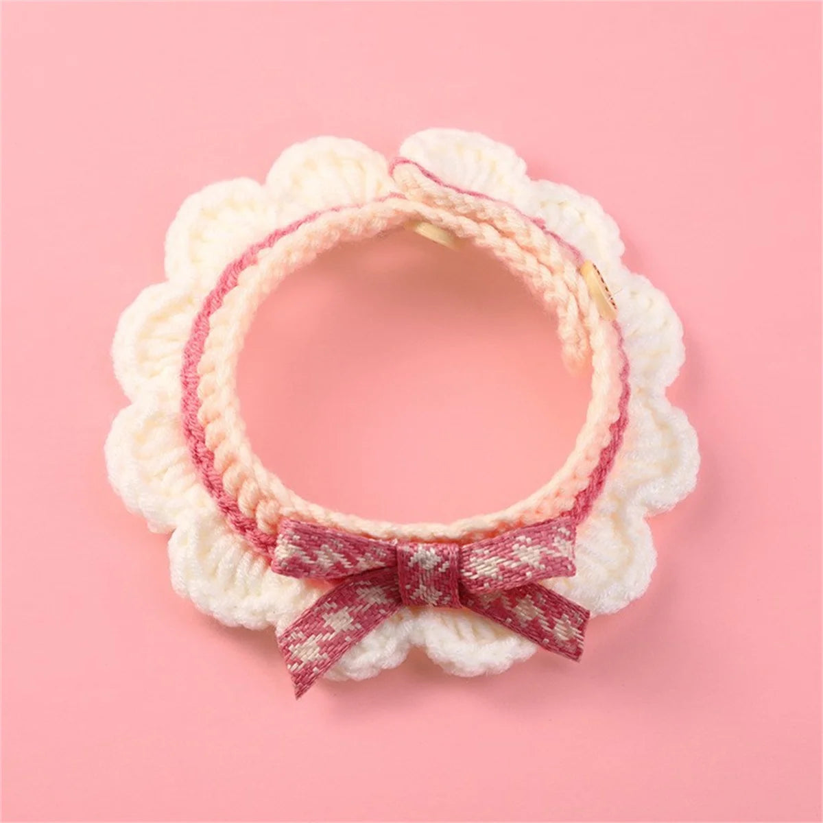 Cute Hand-Knitted Bow Collar for Cats